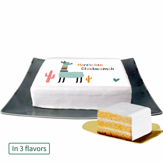Biscuit Cake „Herzlichen Glückwunsch" mit Lama