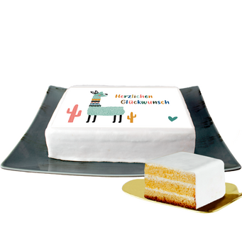 Biscuit Cake „Herzlichen Glückwunsch" mit Lama