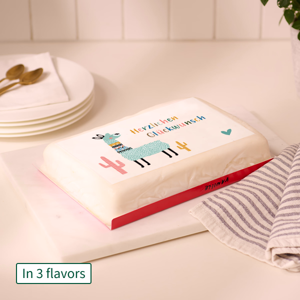 Biscuit Cake „Herzlichen Glückwunsch" mit Lama