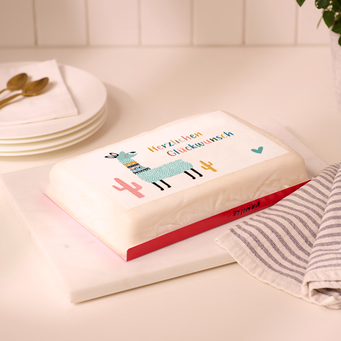 Biscuit Cake „Herzlichen Glückwunsch" mit Lama