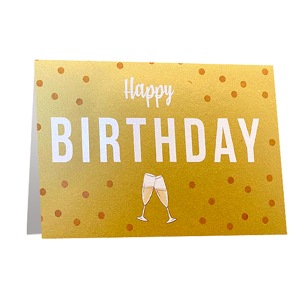 Goldene Motivkarte "Happy Birthday"