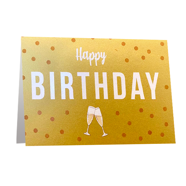 Goldene Motivkarte "Happy Birthday"