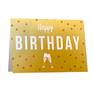 Golden greeting card "Happy Birthday"