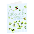 Motivkarte "Glückwunsch zum Geburtstag" mit Marienkäfer-Applikation