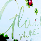 Motivkarte "Glückwunsch zum Geburtstag" mit Marienkäfer-Applikation