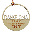 Wooden deco pendant "Danke Oma. Für all die großen & kleinen Dinge"