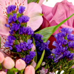 Premiumstrauß Blütenstar mit Premiumvase & Ferrero Giotto 3er