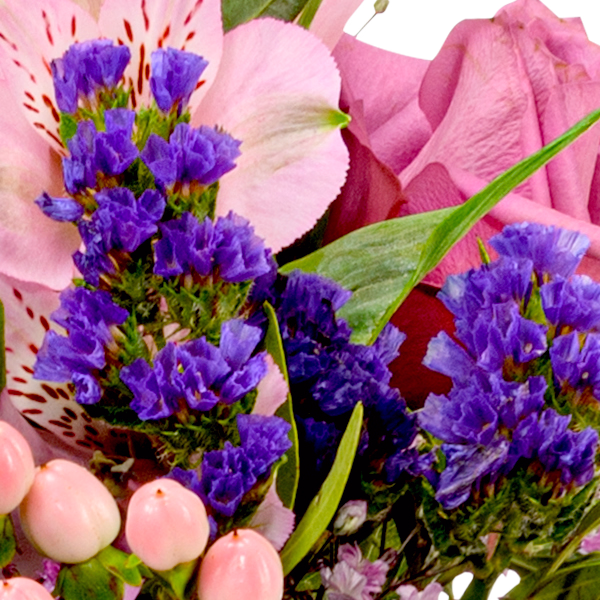 Premiumstrauß Blütenstar mit Premiumvase & Ferrero Giotto 3er