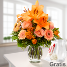 Blumenstrauß Blumensymphonie mit Vase & Ferrero Raffaello
