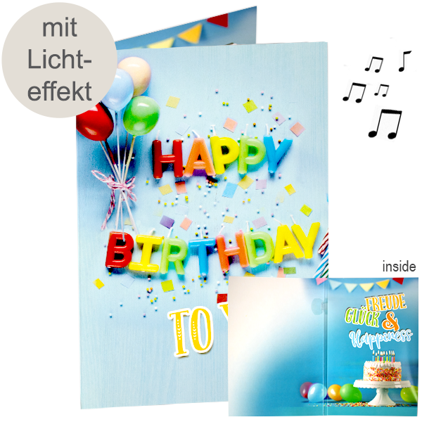 Geburtstagskarte Sound & Licht