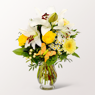 Flower Bouquet Sonnengelb with vase
