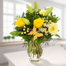 Flower Bouquet Sonnengelb with vase