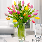 Tulips in a bunch with Vase