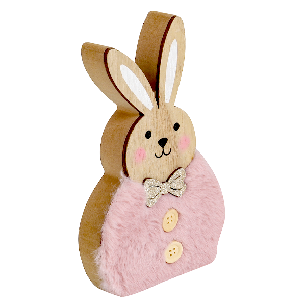 Holz-Hase mit Plüsch