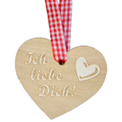 Holzanhänger Herz "Ich liebe Dich!" mit Aufhänger