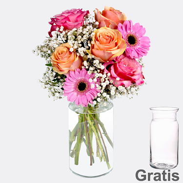 Blumenstrauß Schöne Grüße mit Vase