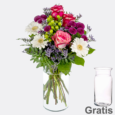 Blumenstrauß Blumengruß mit Vase