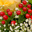 Flower Bouquet Herzensbote with vase & 2 Ferrero Rocher