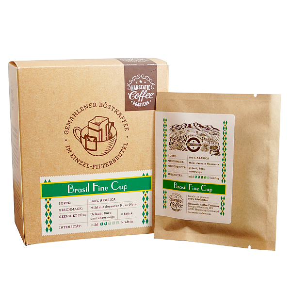 Ground roasted coffee in single filter bag
