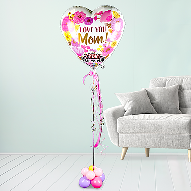 Singing foil balloon  "Love you Mom"