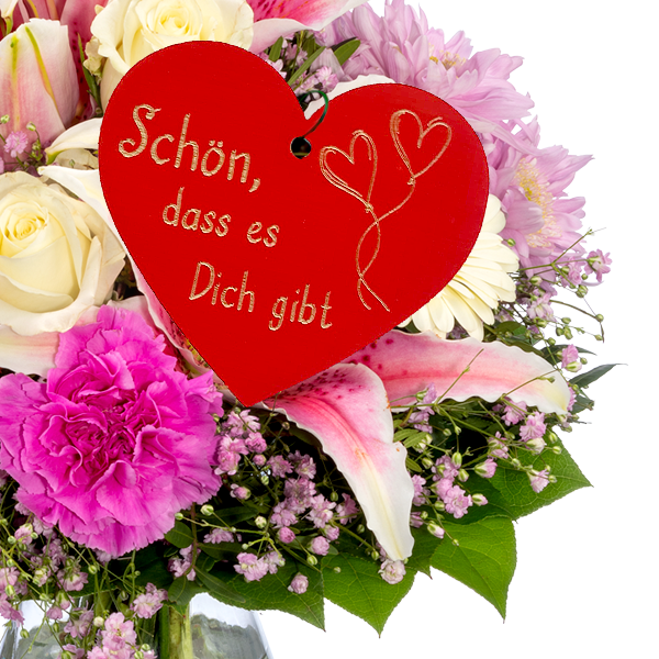 Holz Blumenstecker "Schön,dass es dich gibt"