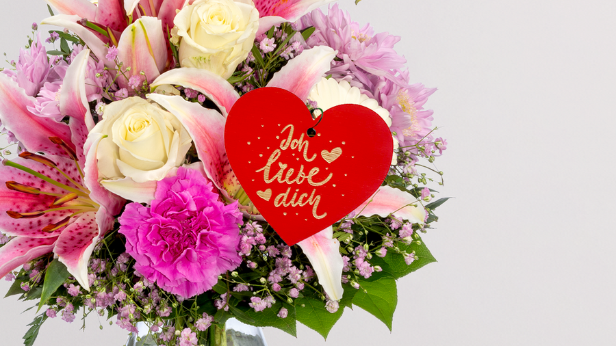 Holz Blumenstecker "Ich liebe dich"