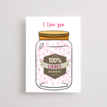 Motivkarte "100 % Liebesvorrat"