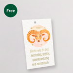 Zodia Sign Flower Bouquet Aries with vase & Zodiac Sign Flowercard