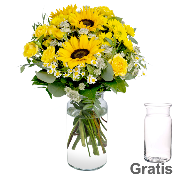 Blumenstrauß Herbstgarten mit Vase
