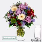 Premiumstrauß Blütenkreation mit Vase