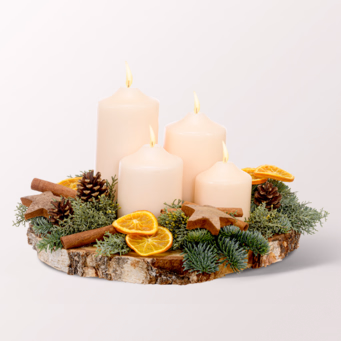Adventskranz Winterduft (Ø 30 cm) mit Halloren Kugeln