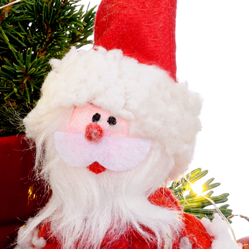 Arrangement Santa with X-Mas lights & with 3 Ferrero Giotto