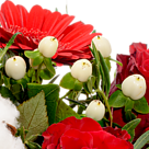 Blumenstrauß Winterlaune mit Vase & 2 Ferrero Rocher