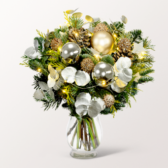 Strauß Winterleuchten mit Vase & Ferrero Giotto 3er Strauß Winterleuchten mit Vase & Ferrero Giotto 3er