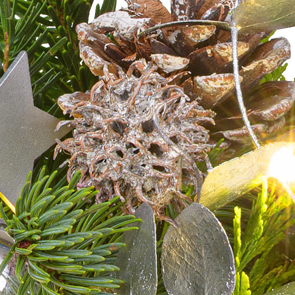 Strauß Winterleuchten mit Halloren Kugeln & Vase