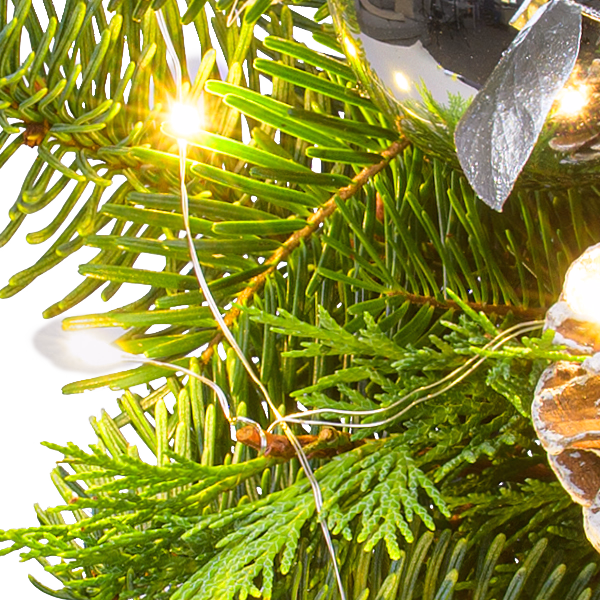 Strauß Winterleuchten mit Halloren Kugeln & Vase