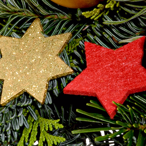 Blumenstrauß Weihnachtsmix mit Vase & Ferrero Giotto 3er