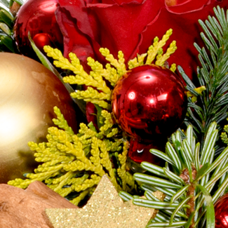 Blumenstrauß Weihnachtsmix mit Vase & Ferrero Giotto 3er