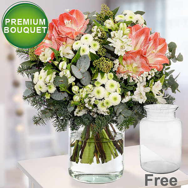 Premium Bouquet Winterliebe with premium vase