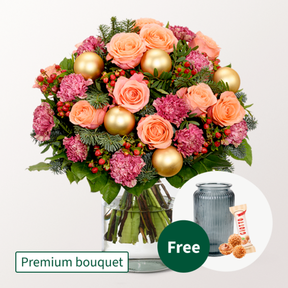 Flower Bouquet Winterzauber with Premium Vase