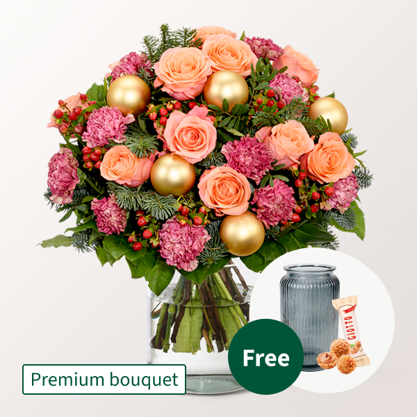 Flower Bouquet Winterzauber with Premium Vase