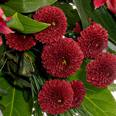 Premiumstrauß Weihnachtsromanze mit Premiumvase & Ferrero Giotto 3er