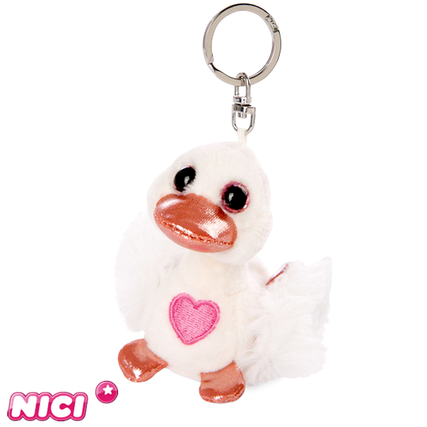 Keychain, white swan