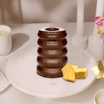 Pyramid Cake with Fine Dark Chocolate Coating