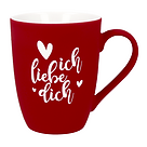 Cup with velvety surface "Ich liebe Dich" (I love you)