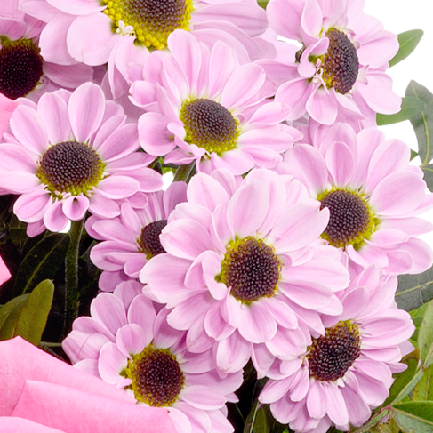 Blumenstrauß Freude mit Vase & Ferrero Giotto 3er