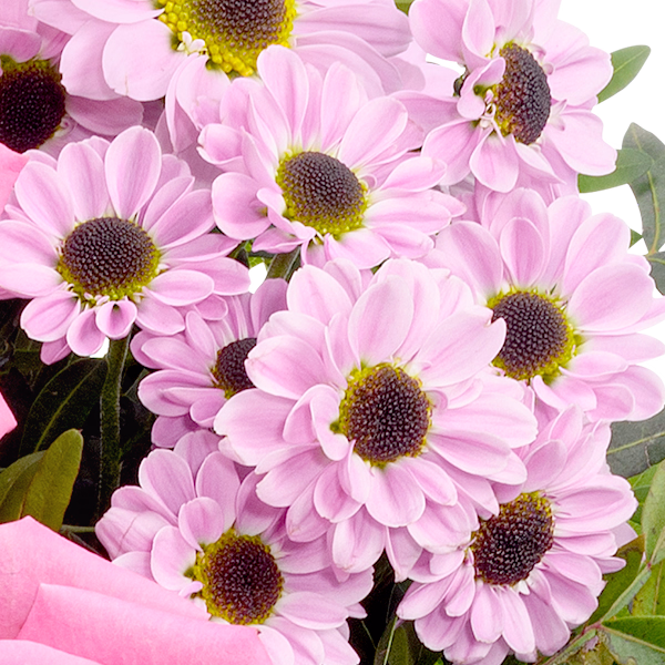 Blumenstrauß Freude mit Vase & Ferrero Giotto 3er