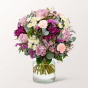 Premiumstrauß Traumhaft mit Premiumvase & Ferrero Giotto 3er