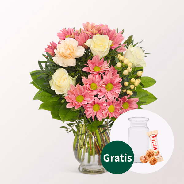 Blumenstrauß Frühlingsmorgen mit Vase