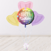Helium Balloon Gift „Happy Birthday“ Rainbow Pastel Set